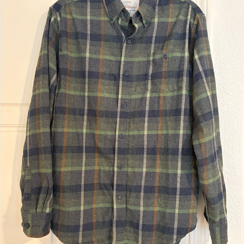 Weatherproof Men's Plaid Shirt - Green, Blue, and Brown